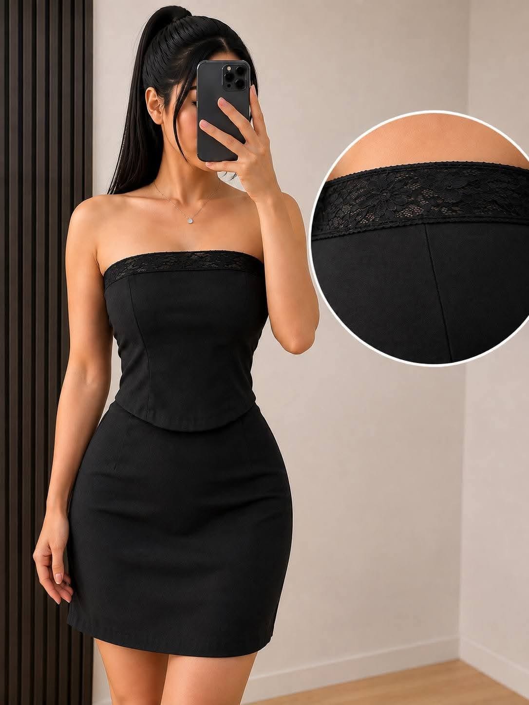 Athena Tube Lace Top and Skirt Coords