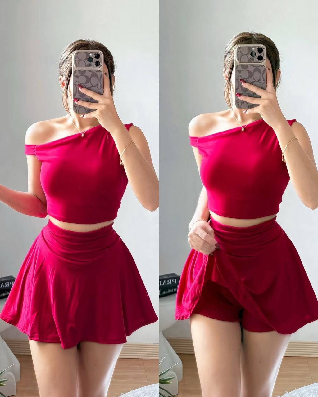 Allora Offshoulder Top and Skort Coords
