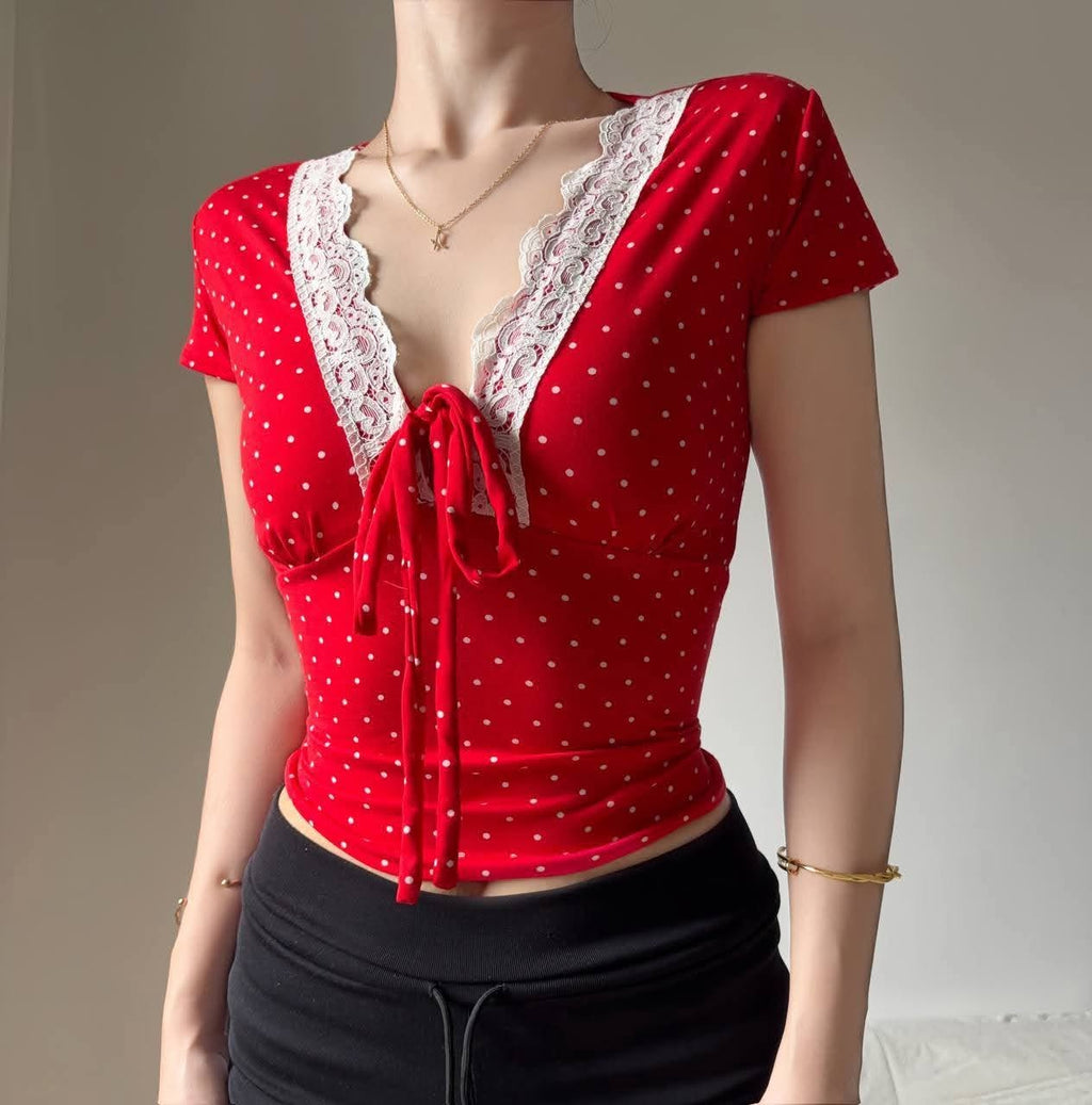Lara Lace Ribbon Top