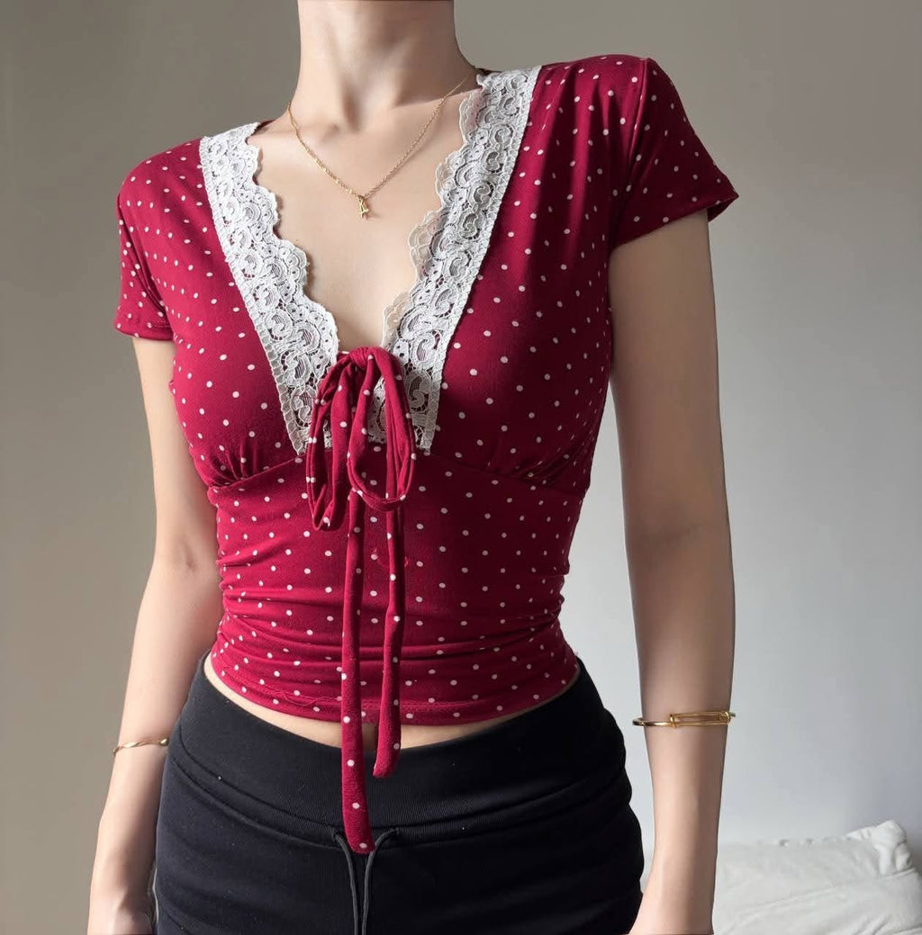 Lara Lace Ribbon Top