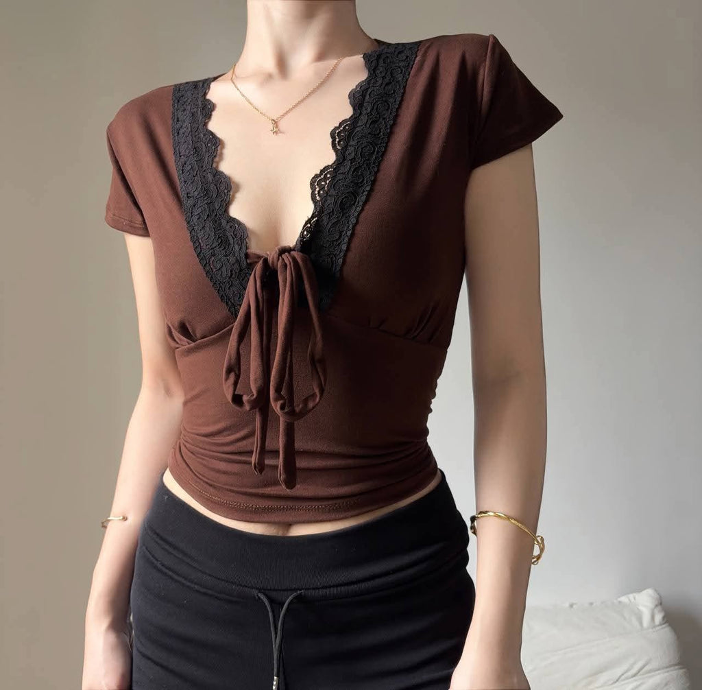 Lara Lace Ribbon Top