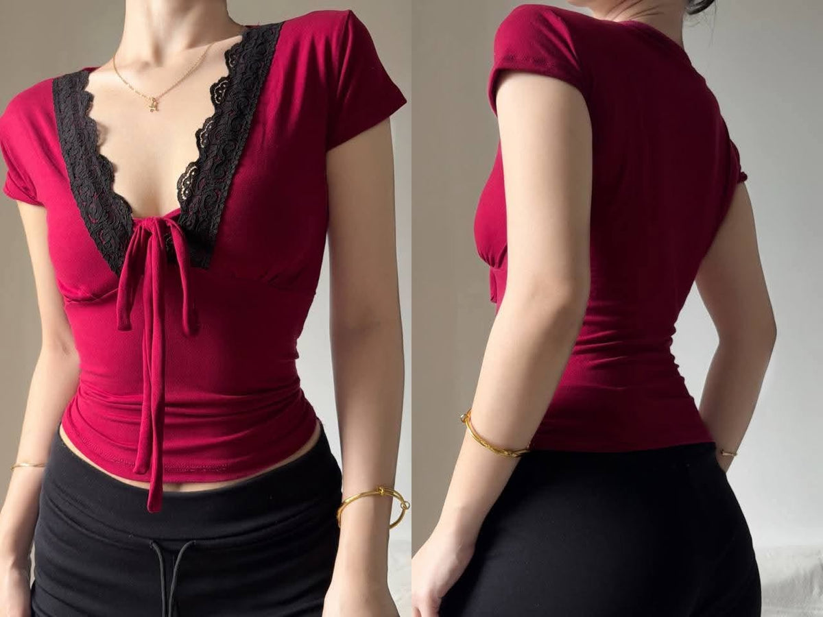 Lara Lace Ribbon Top