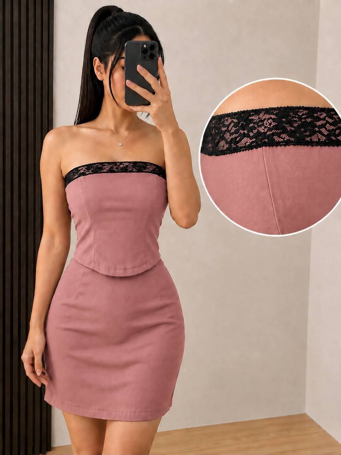 Athena Tube Lace Top and Skirt Coords
