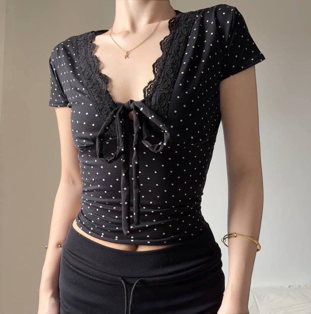 Lara Lace Ribbon Top