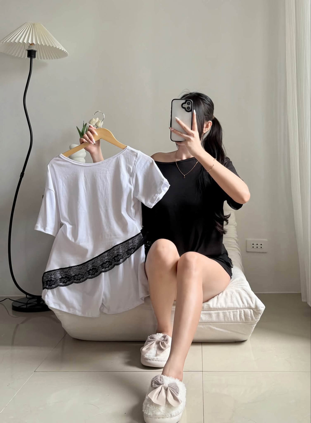 Eleri Offshoulder Lace Top and Shorts Coord