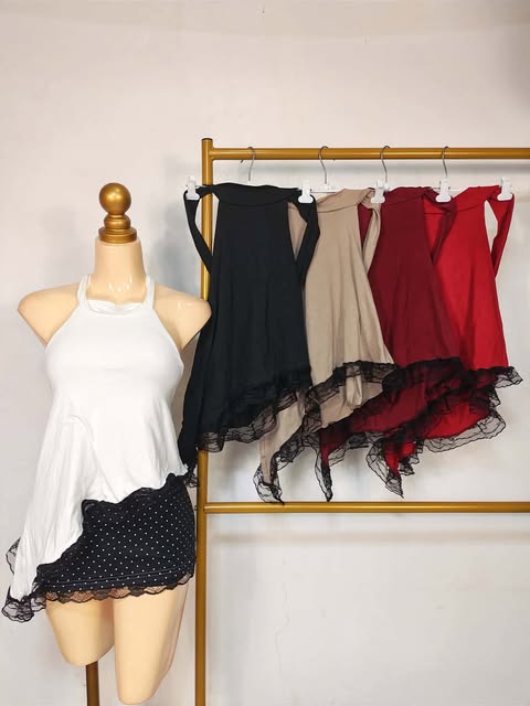 Andy Halter Lace Top Double Lining Front