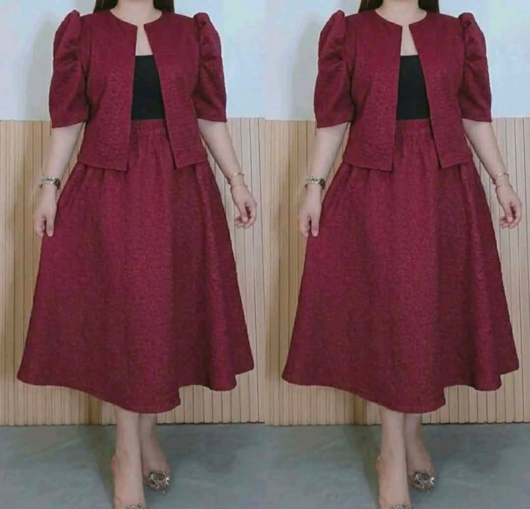Plus Size Filipiniana Bolero Top and Midi &nbsp;Skirt Coords