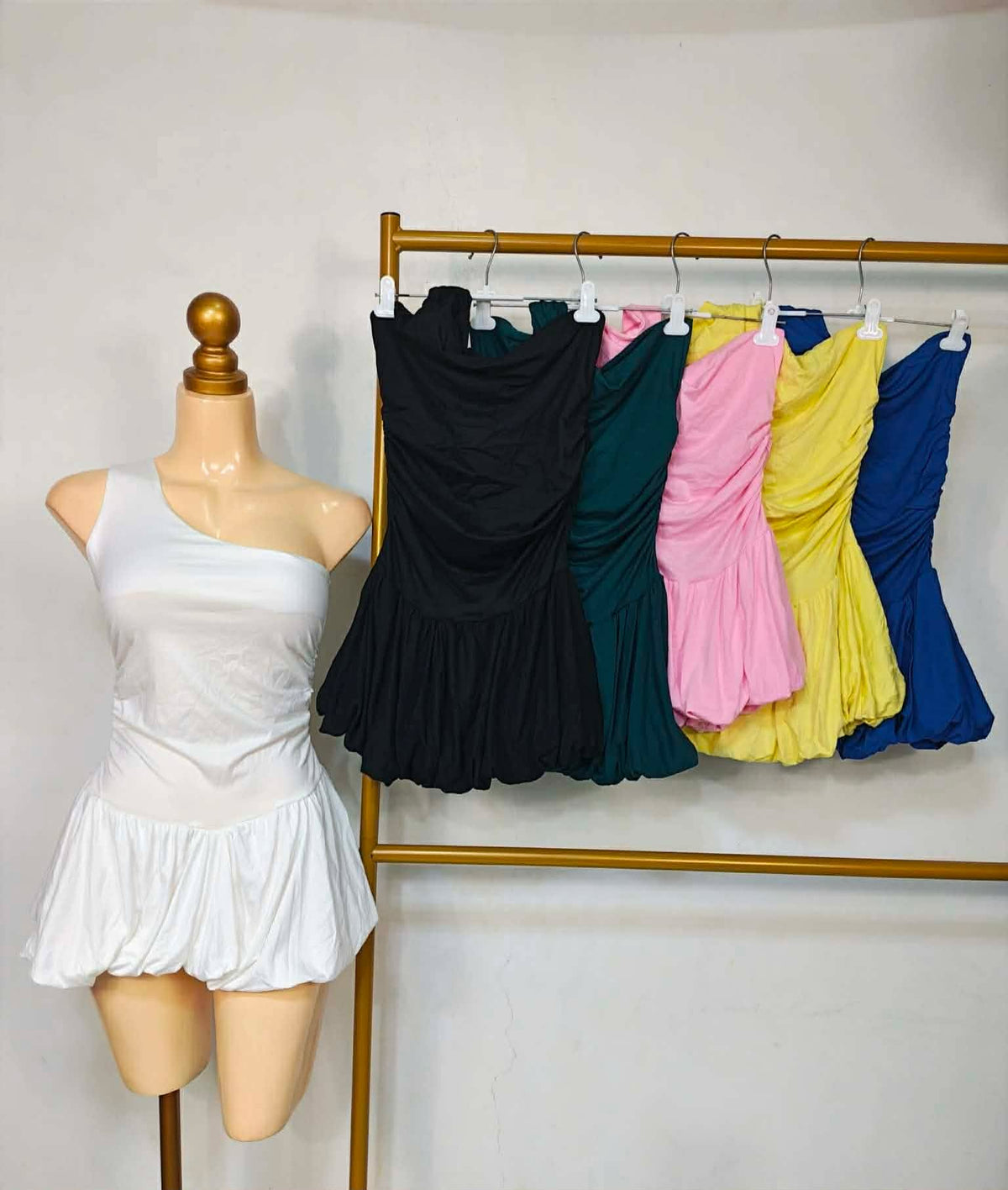 Athena One Side Bubble Mini Dress
