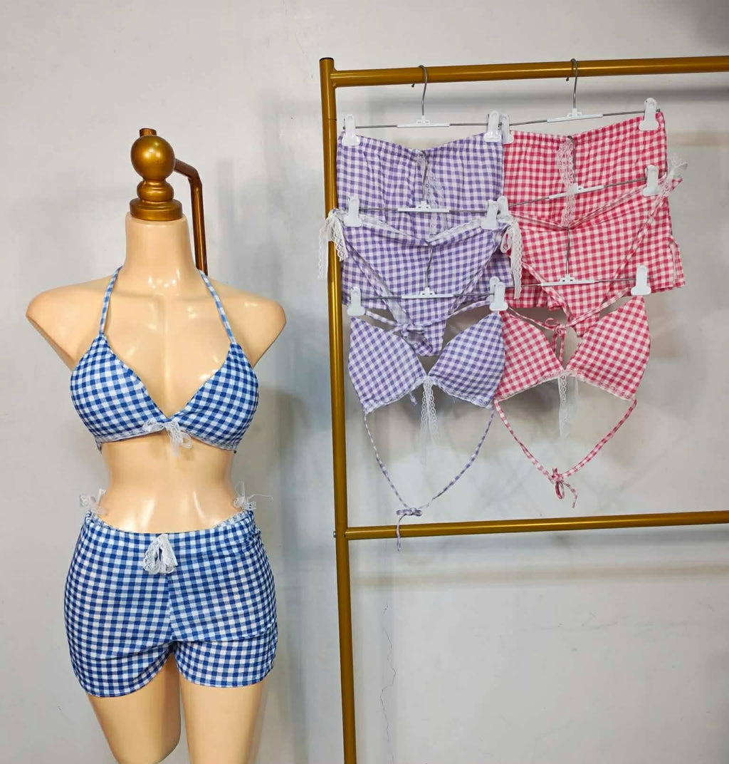 Vana Padded 3in1 Gingham Lace Swimwear