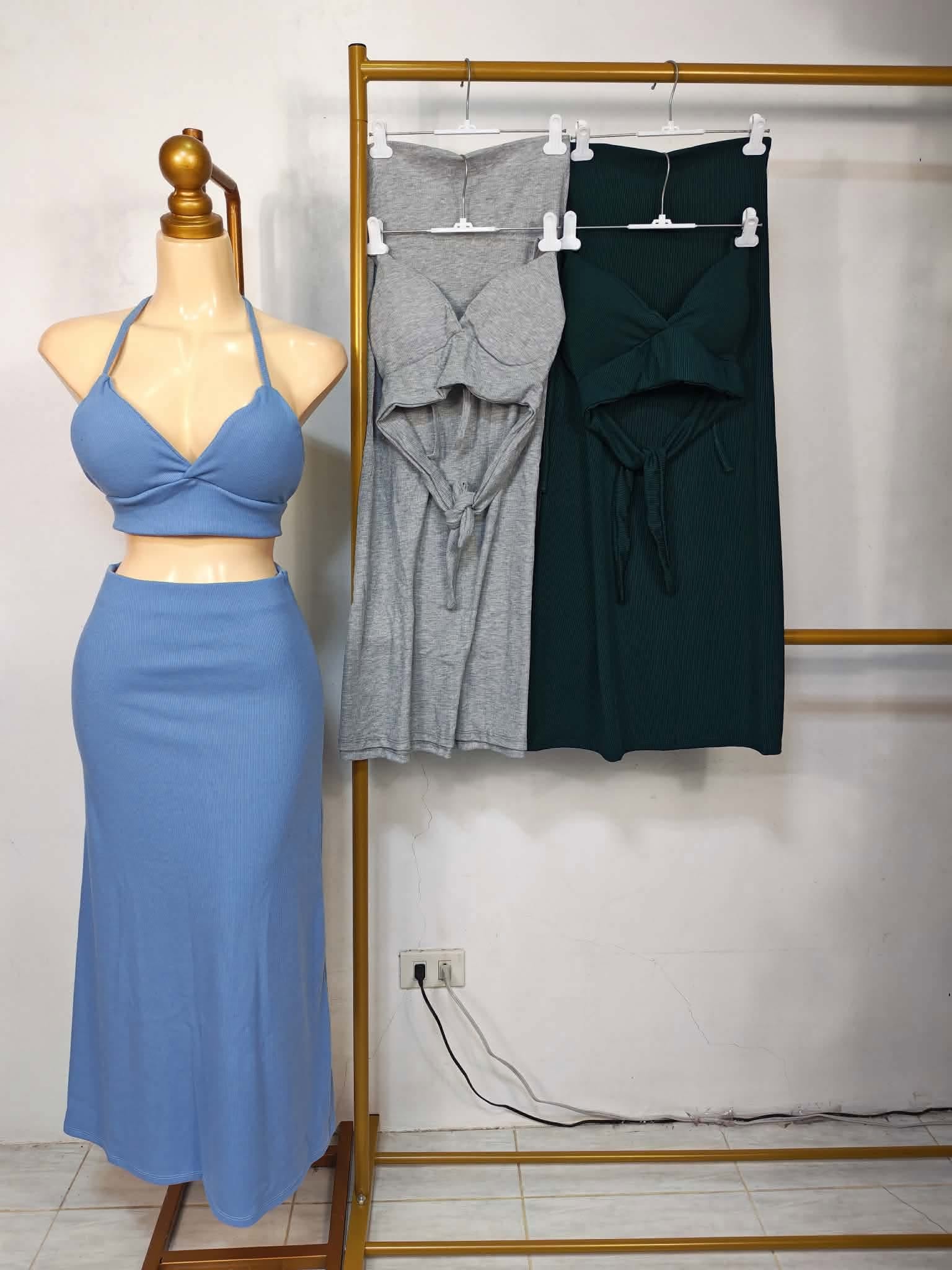 Solea Padded Top and Skirt Swimwear Plain