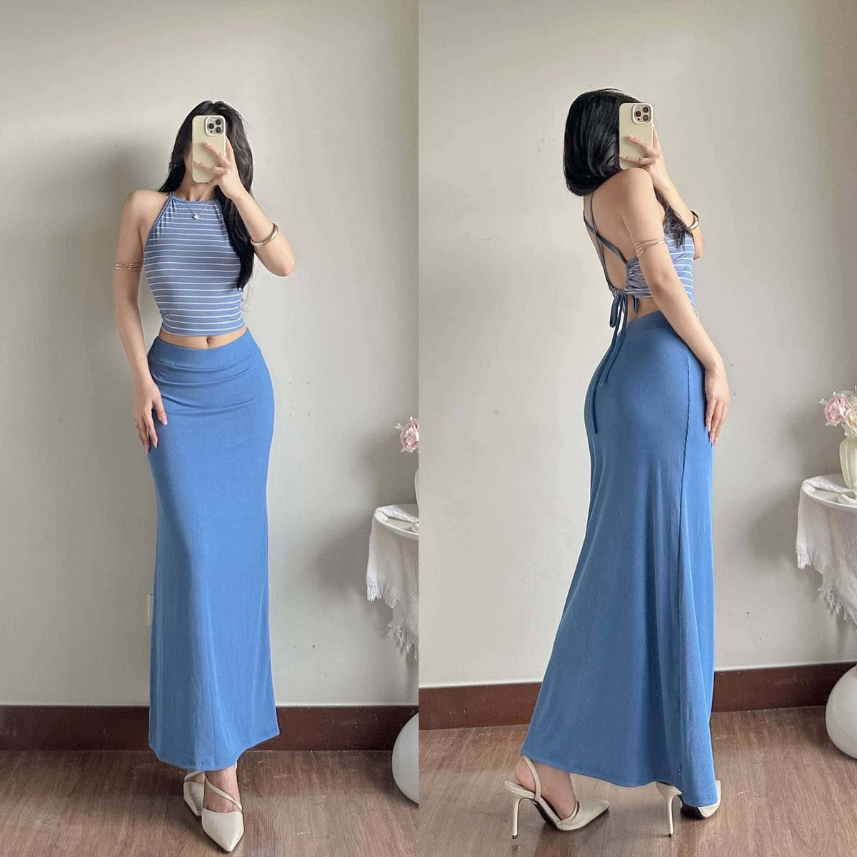 Verre Halter Top and Skirt Coords