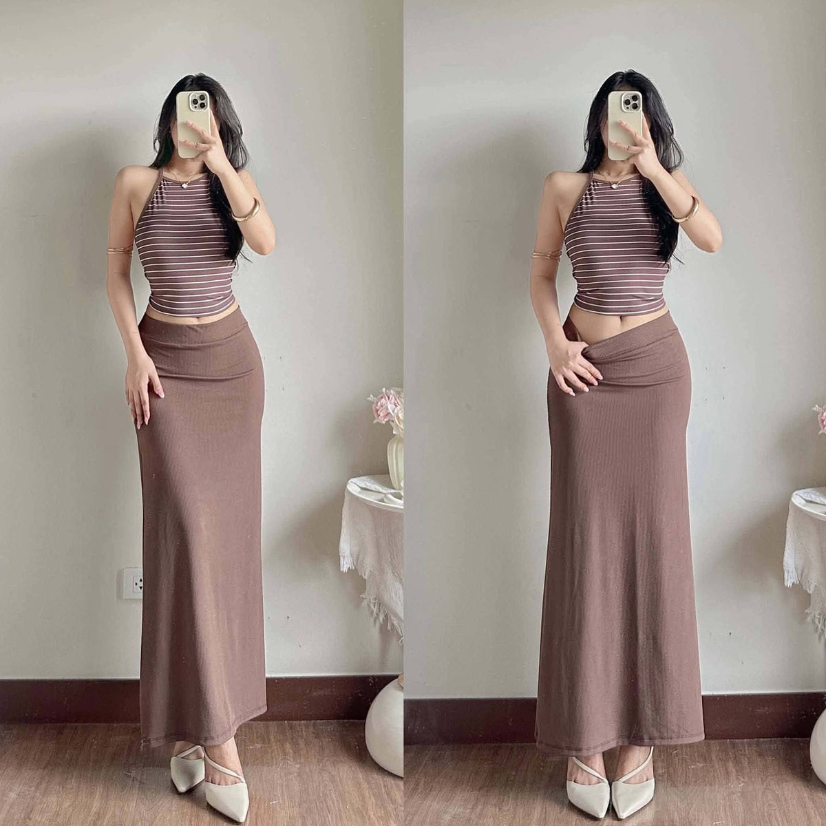 Verre Halter Top and Skirt Coords