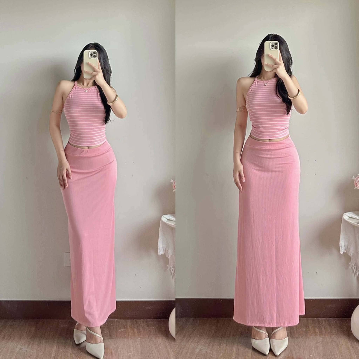 Verre Halter Top and Skirt Coords