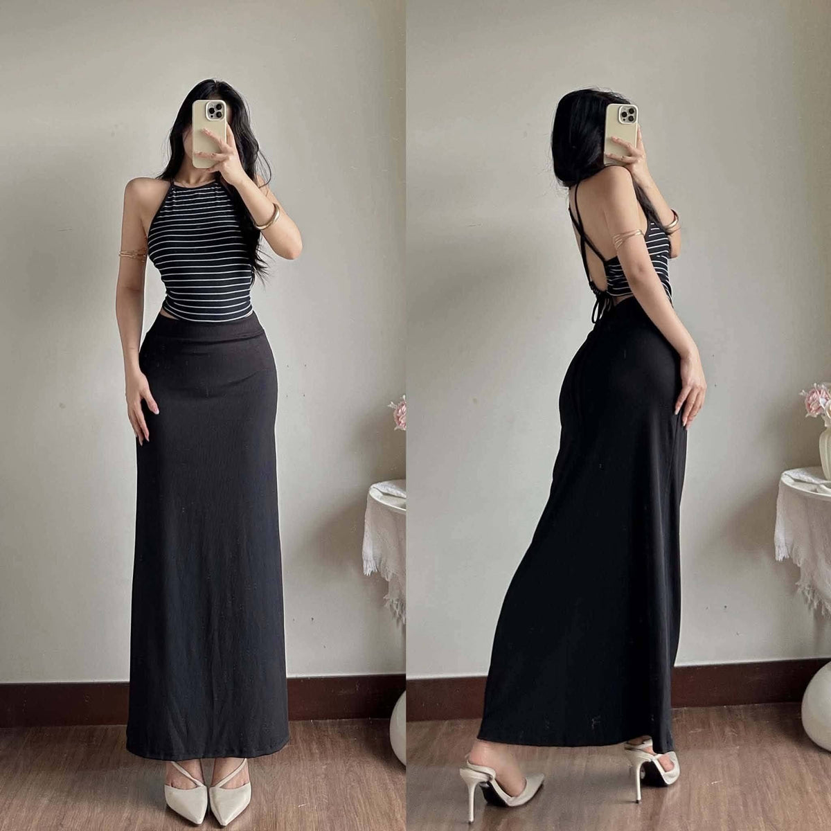Verre Halter Top and Skirt Coords