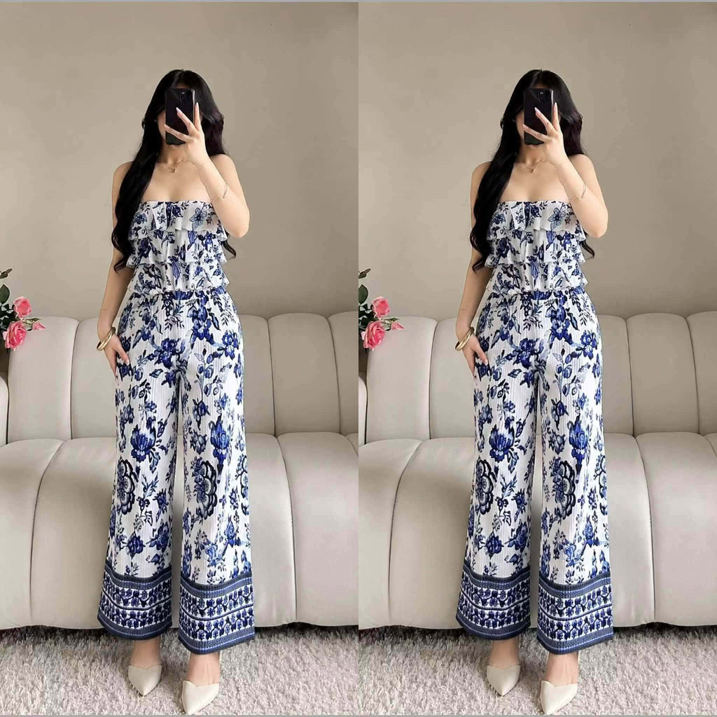 Liezel Tube Ruffles Top and Pants Coords