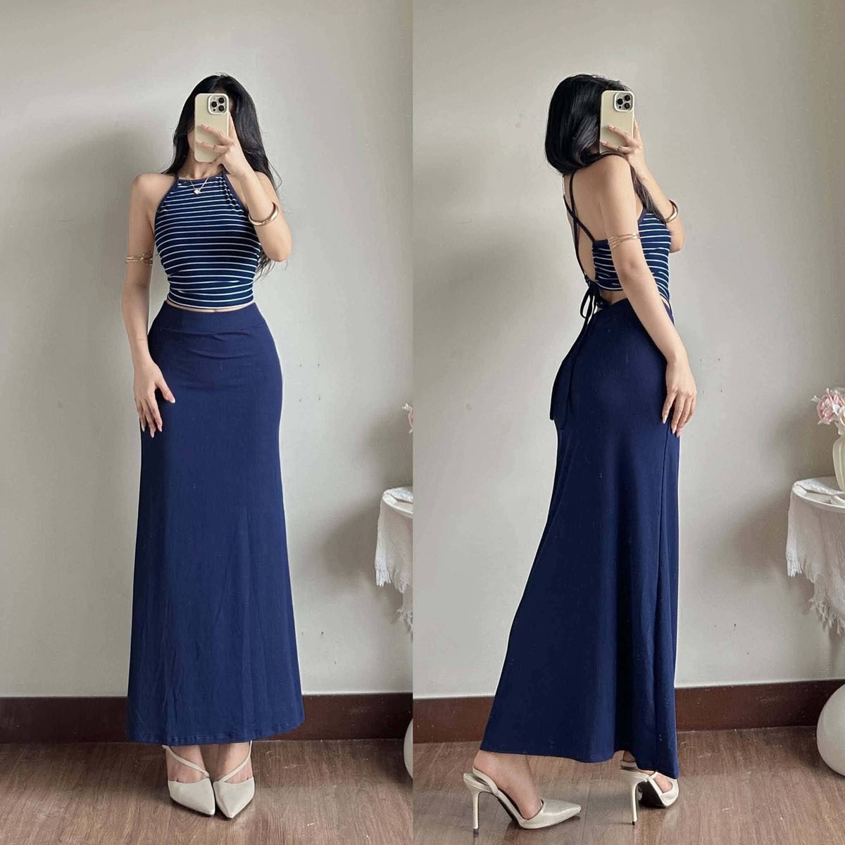 Verre Halter Top and Skirt Coords