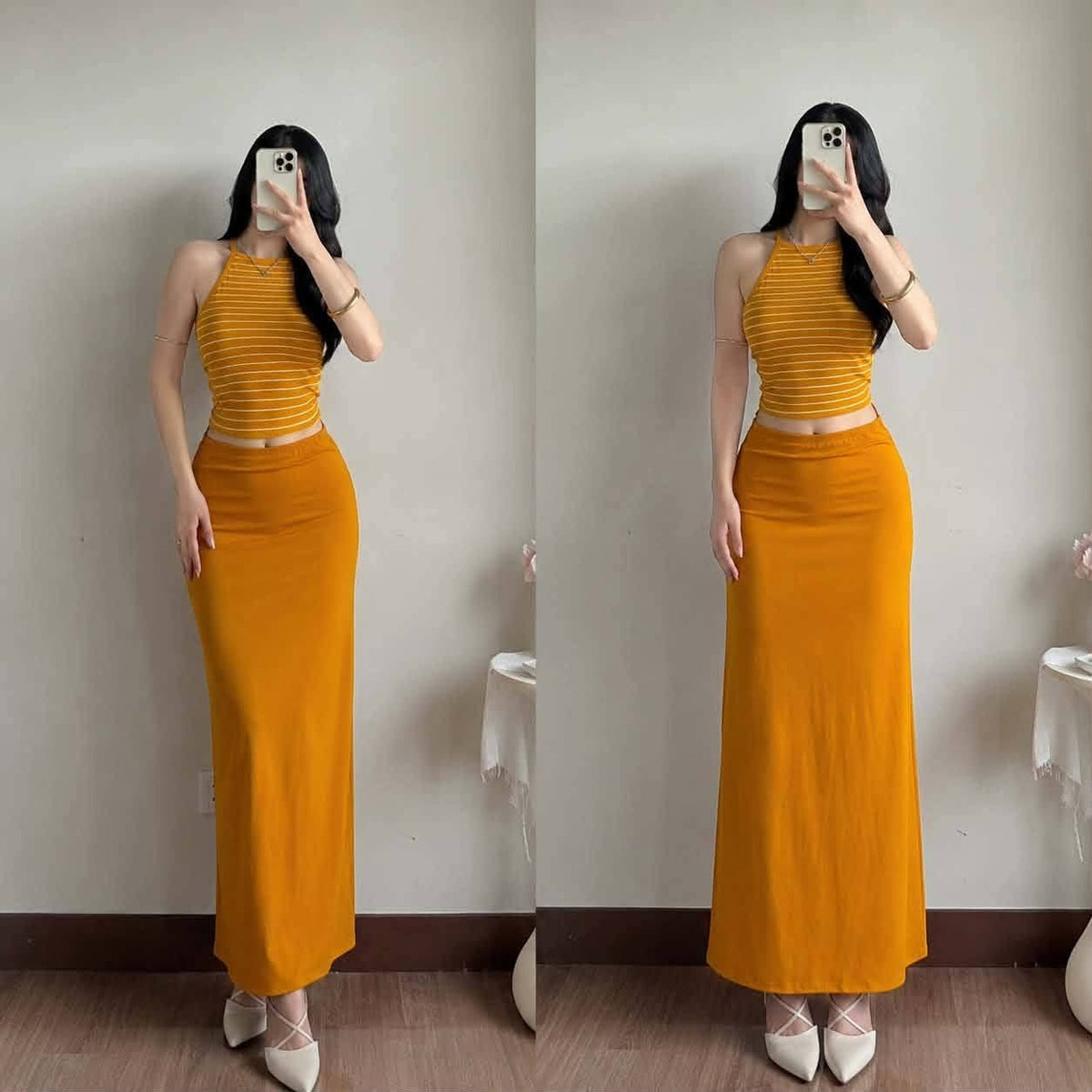 Verre Halter Top and Skirt Coords