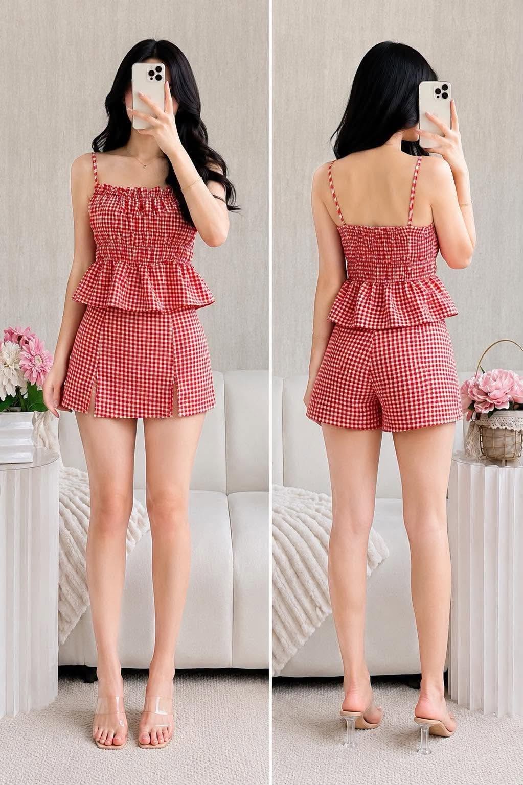 Yana Spag Smocked Top and Skort Coords