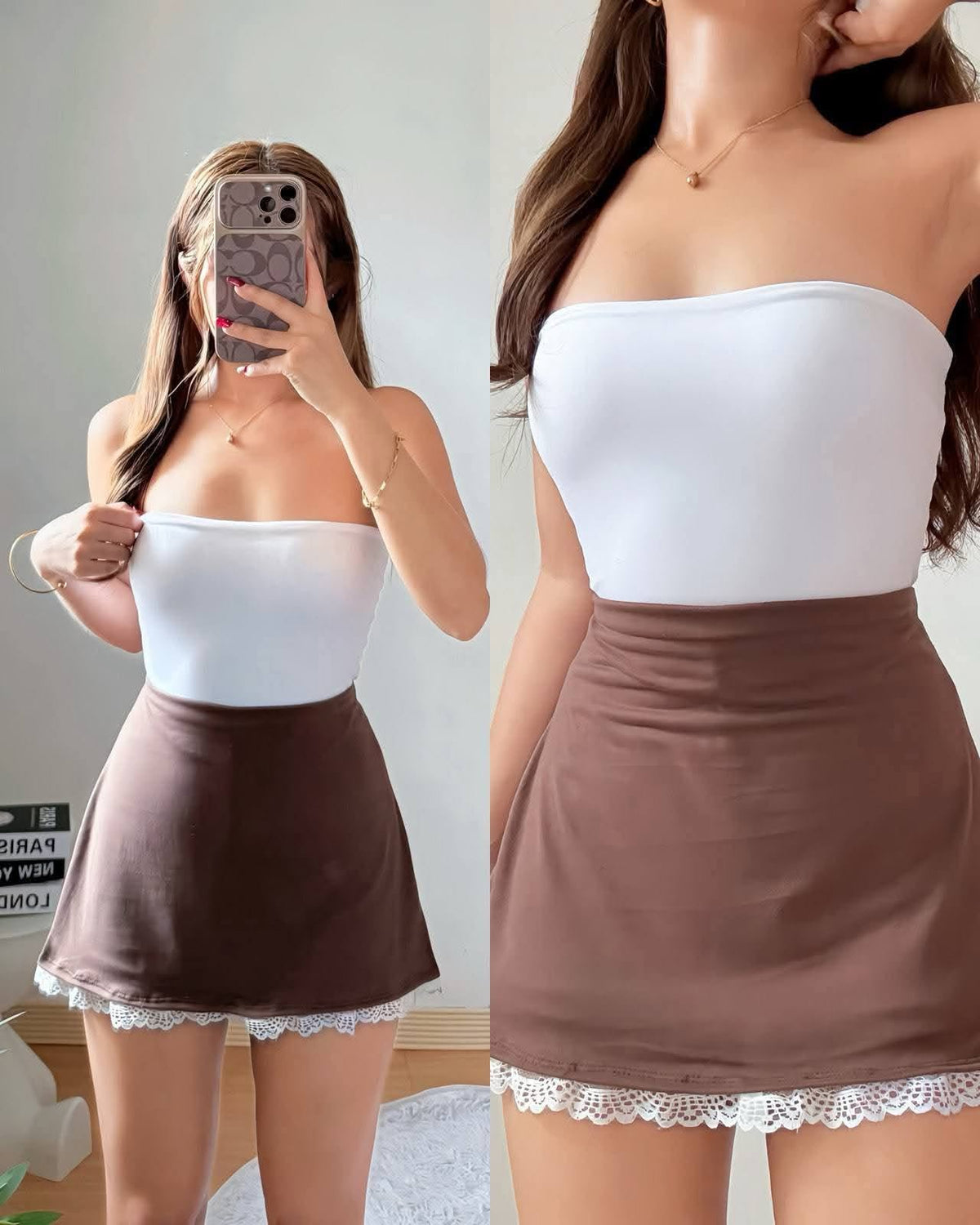 Melody Plain Lace Skort