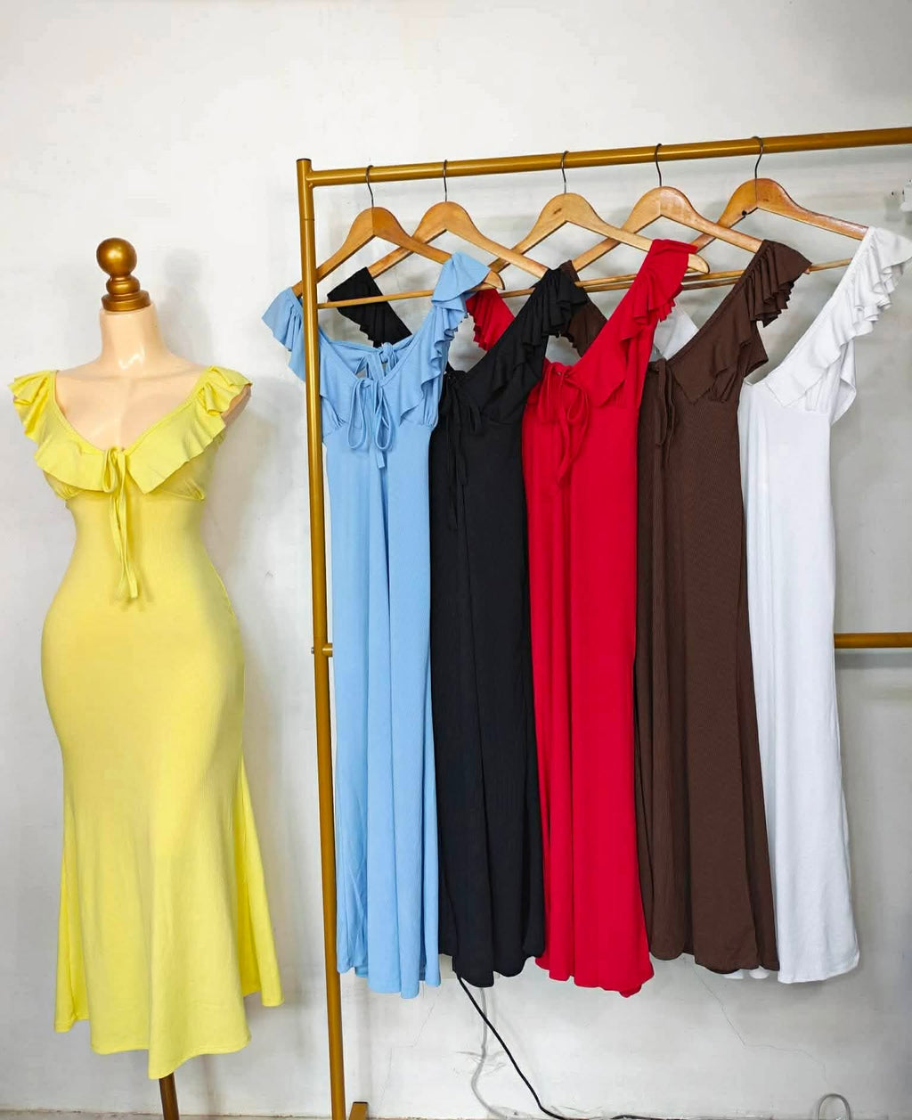 Korine Ruffles Bodycon Maxi Dress