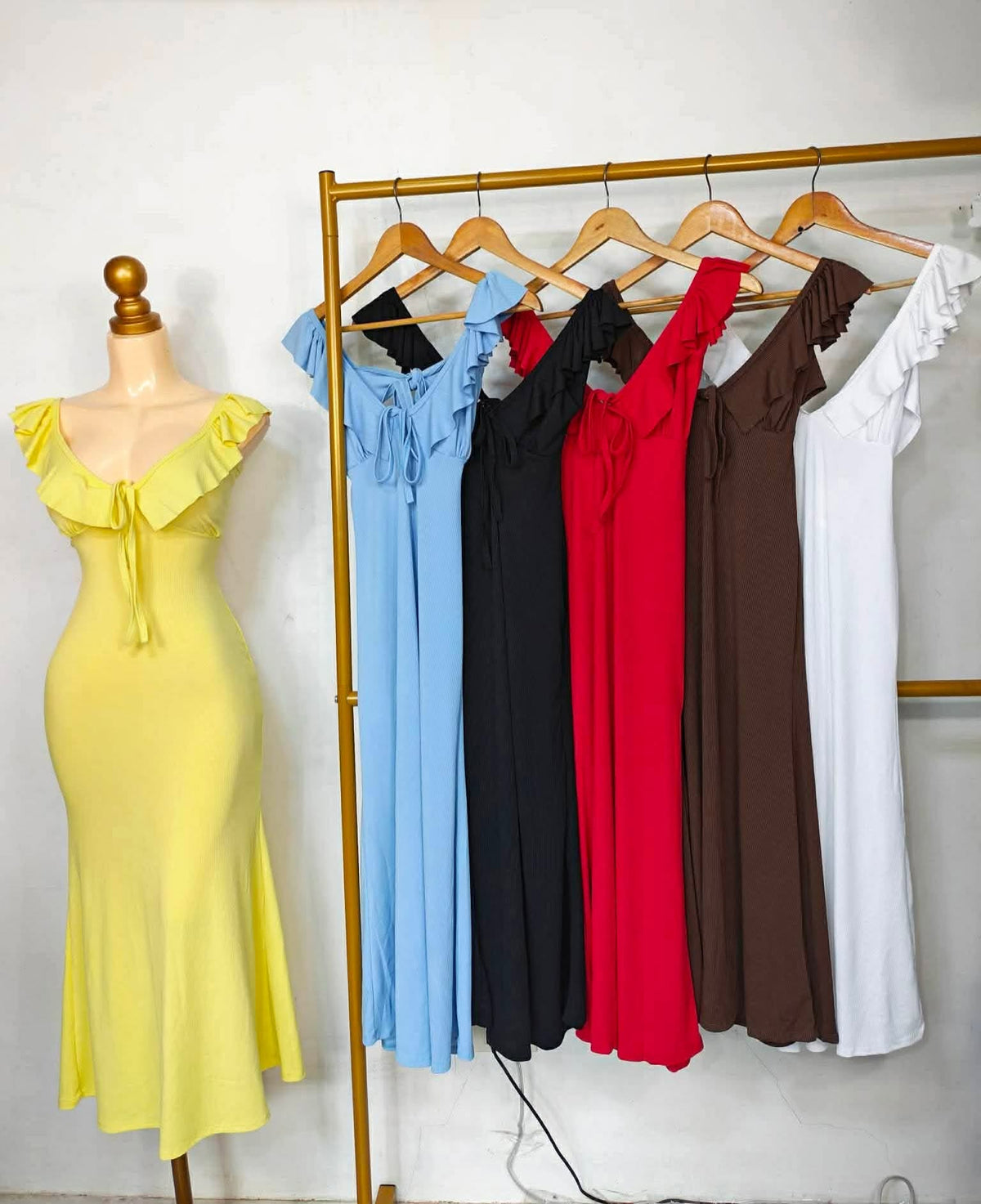 Korine Ruffles Bodycon Maxi Dress