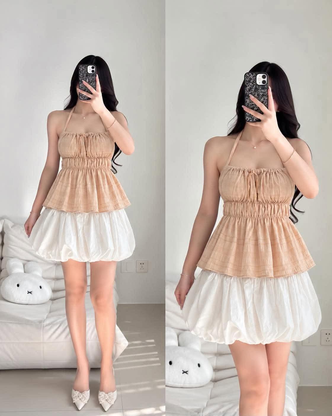 Maedy Halter Peplum Top