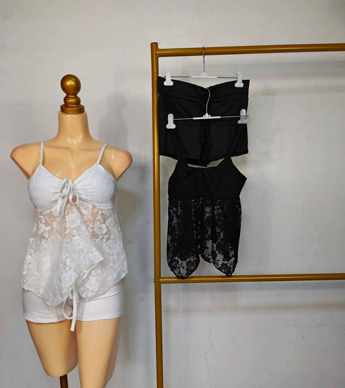 Reina Lace Padded Spag Top and Shorts Coords