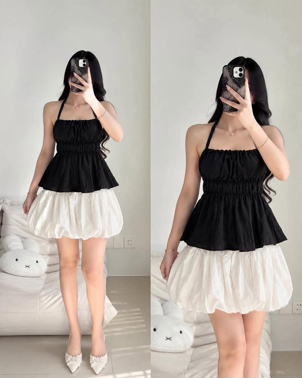 Maedy Halter Peplum Top
