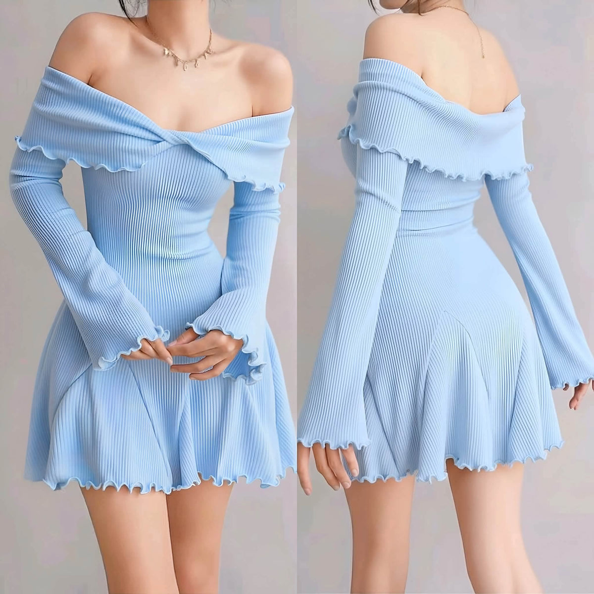 Rosa Offshoulder Longsleeve Mini Dress