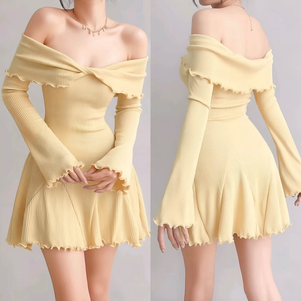 Rosa Offshoulder Longsleeve Mini Dress