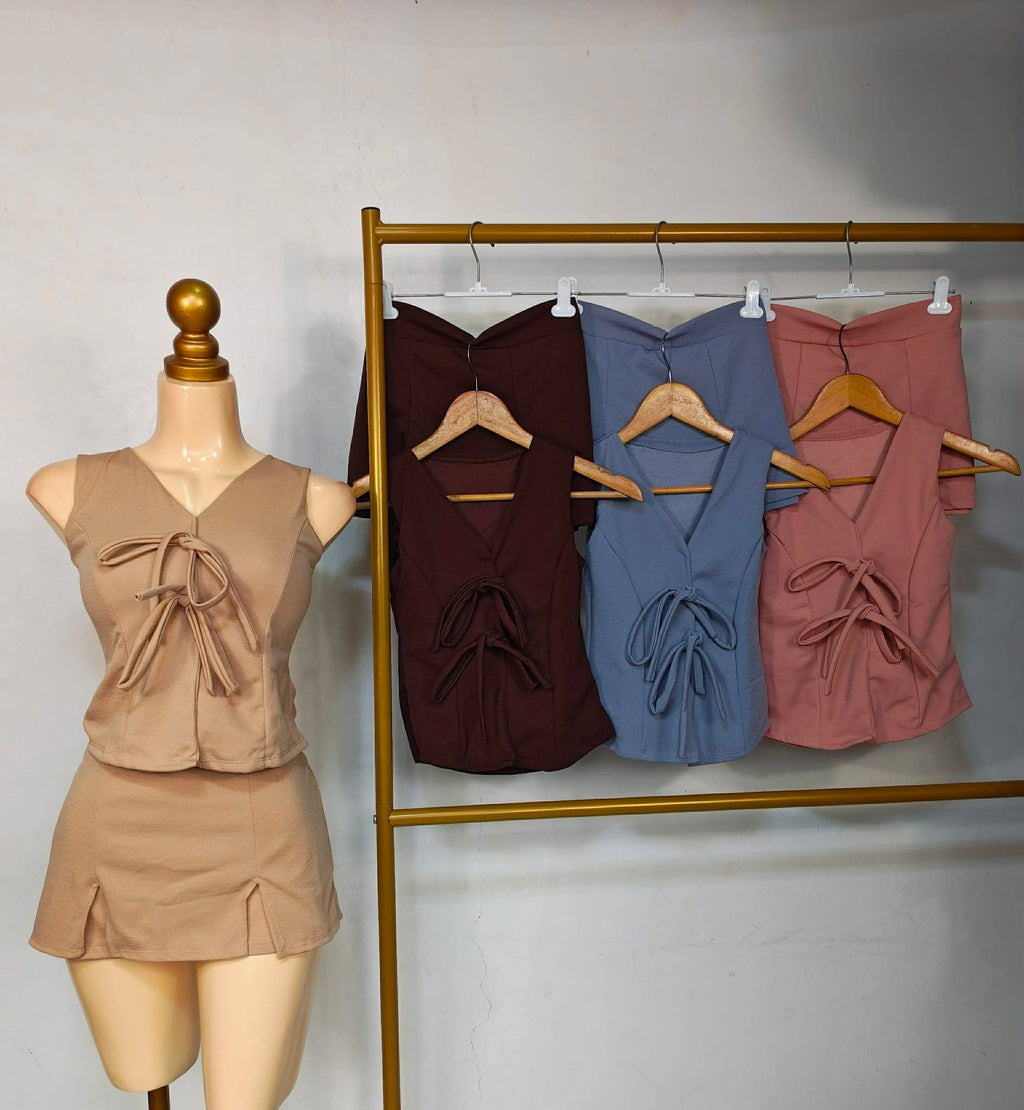 Jade Sleeveless Tie Top and Skort Coords