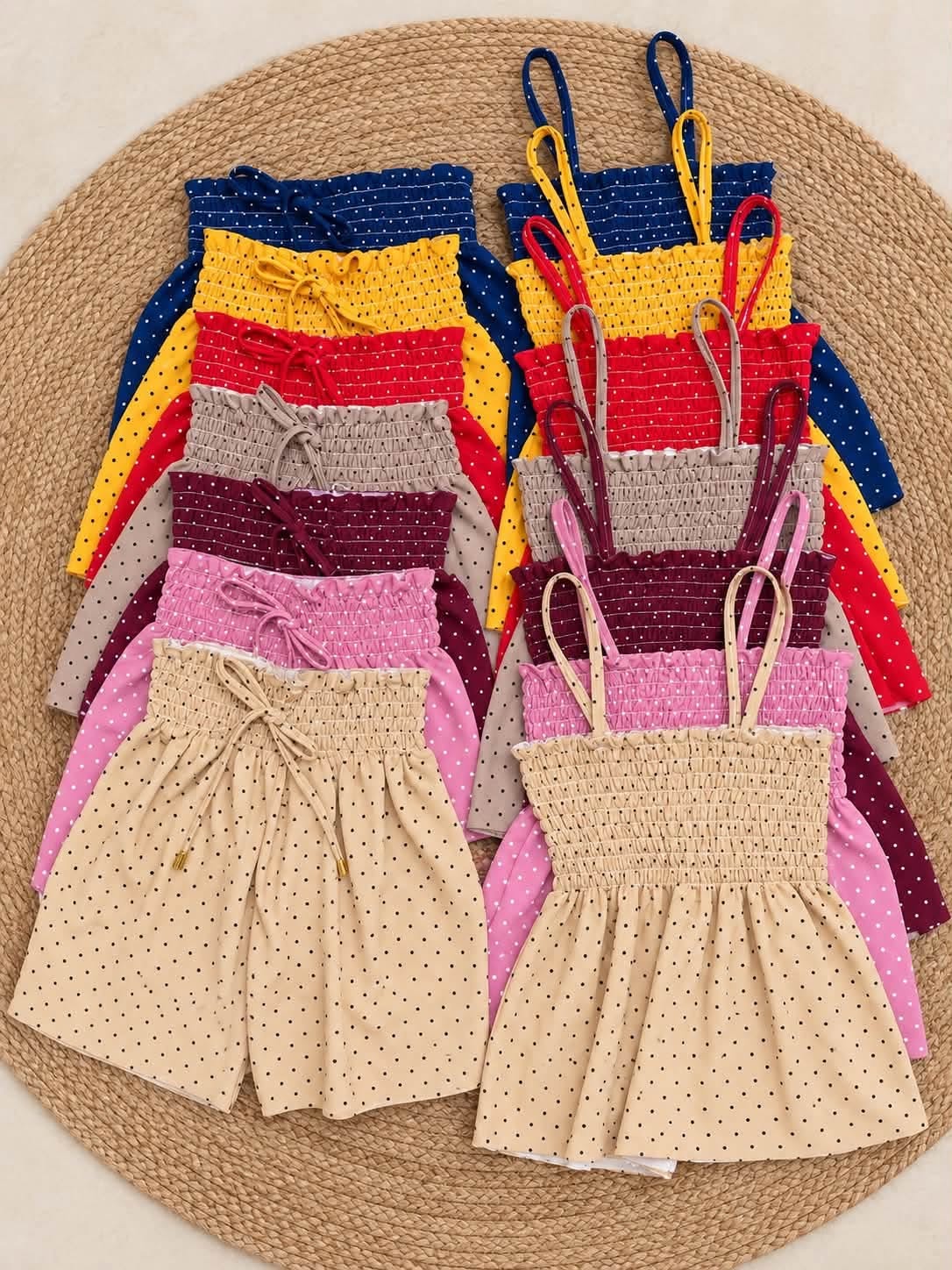 Faye Peplum Spag Top and Shorts Coords