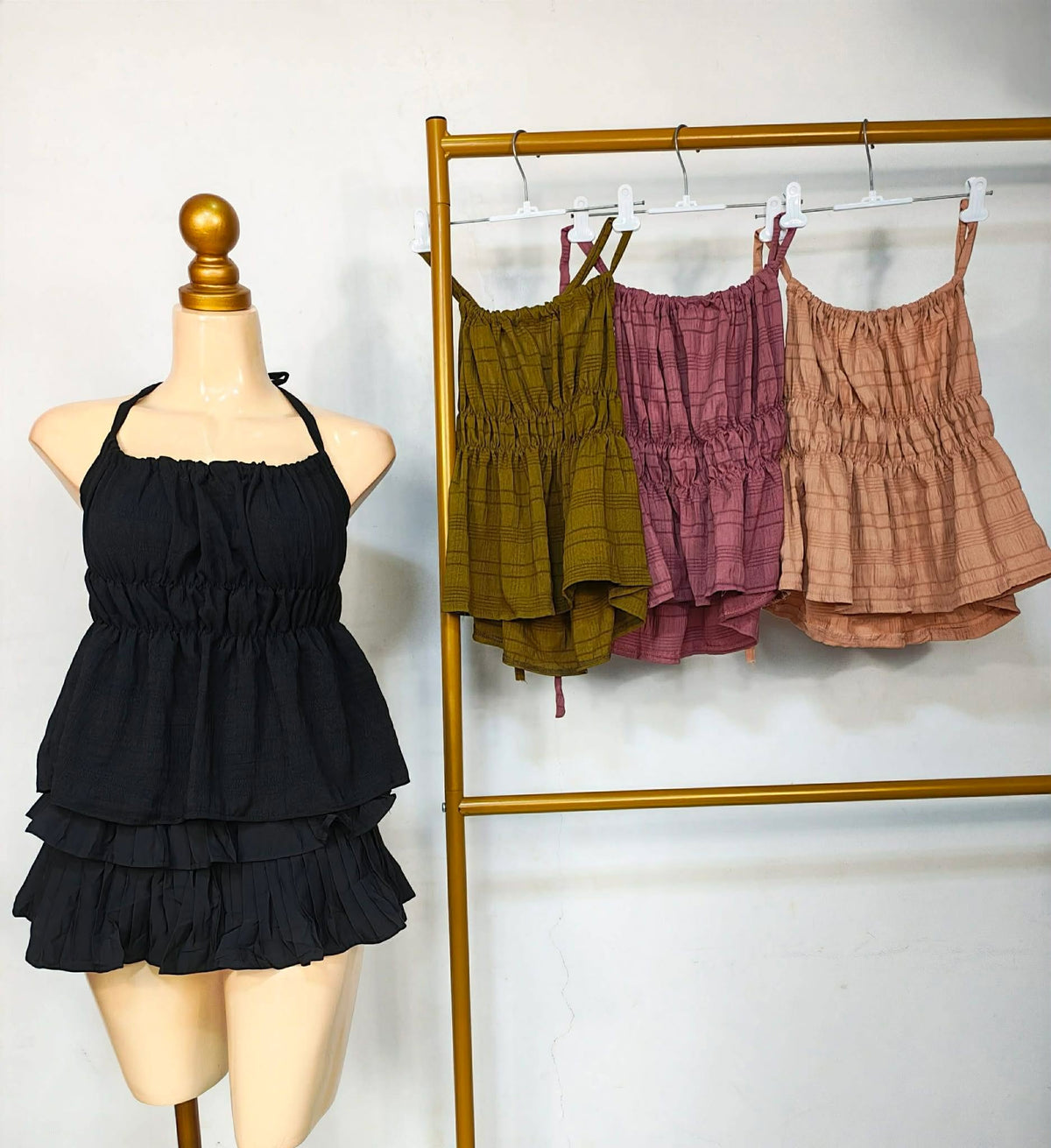 Maedy Halter Peplum Top