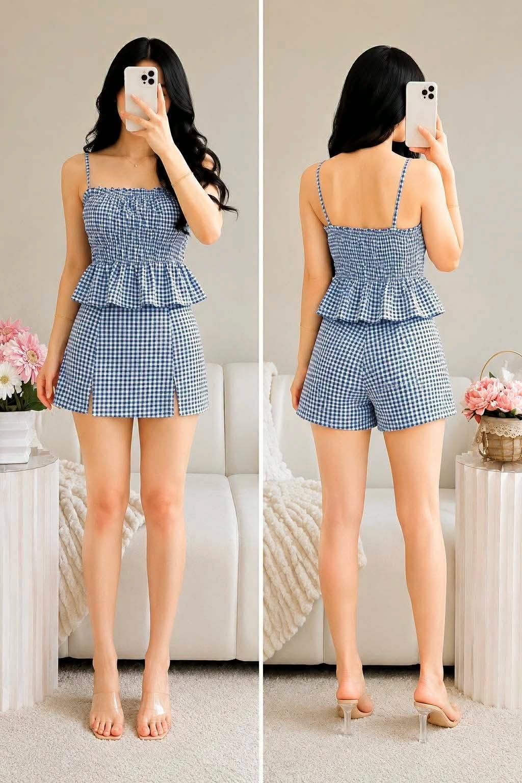 Yana Spag Smocked Top and Skort Coords