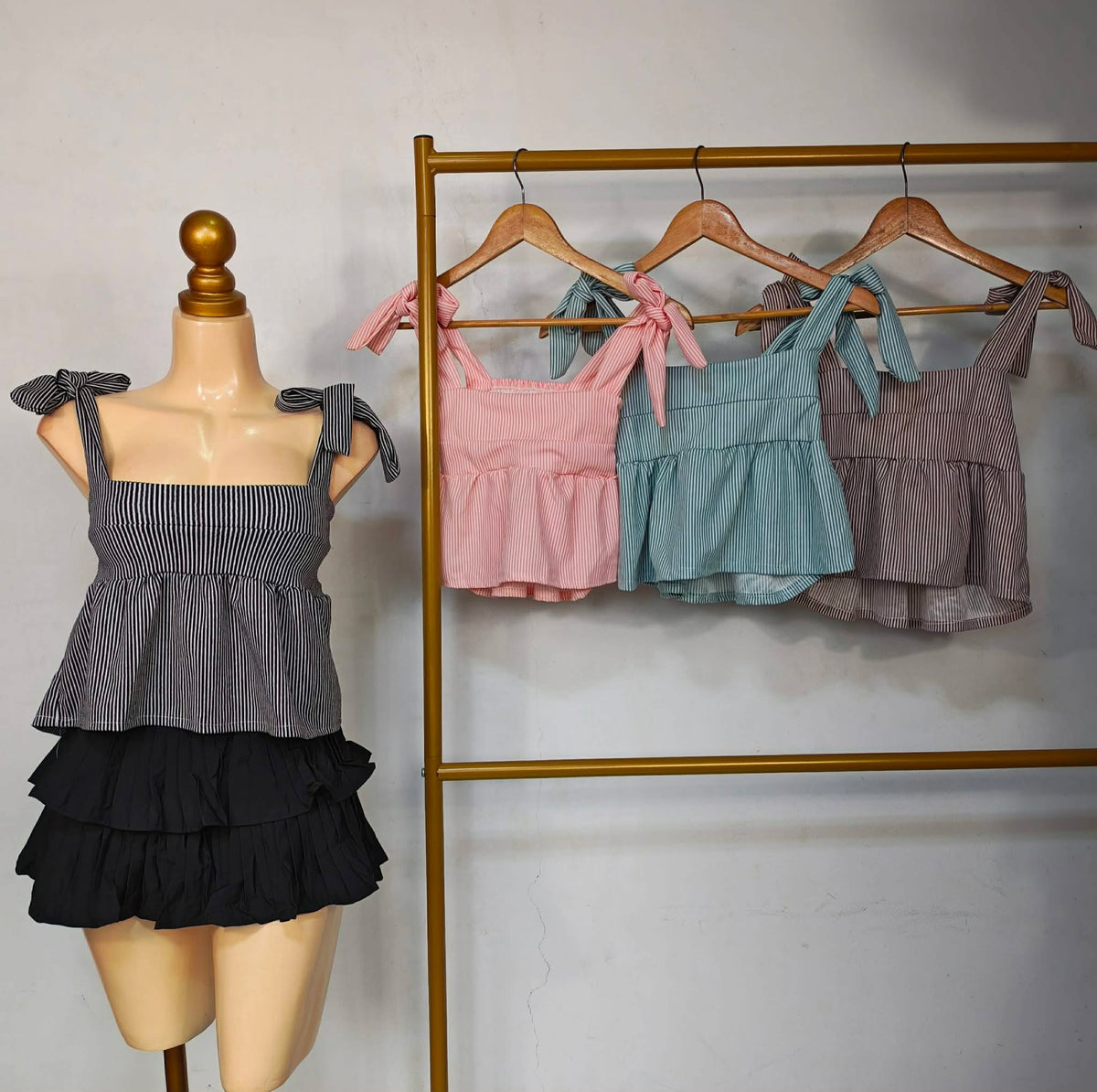 Dorris Self Tie Peplum Top