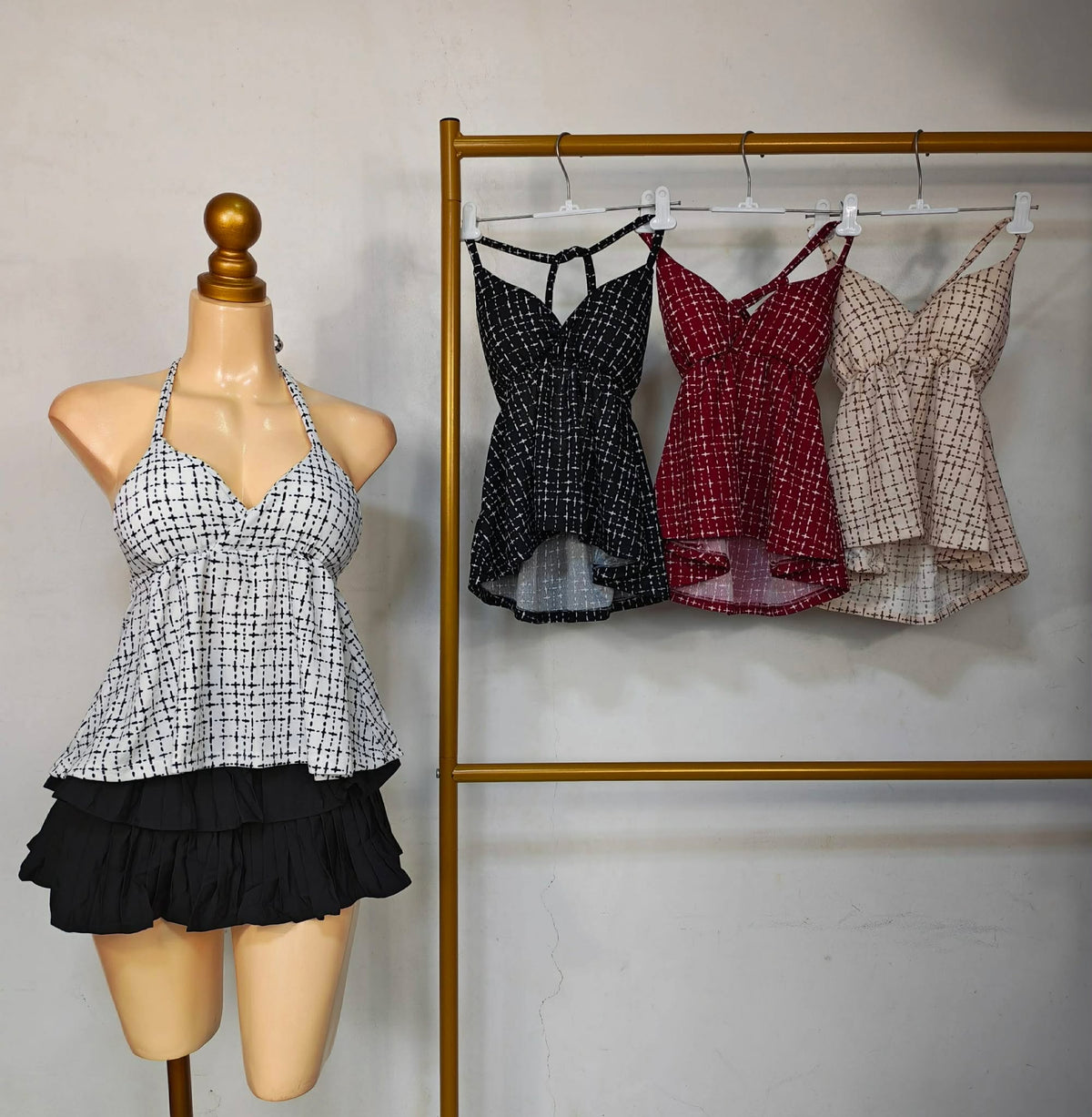 Alora Padded Halter Peplum Top