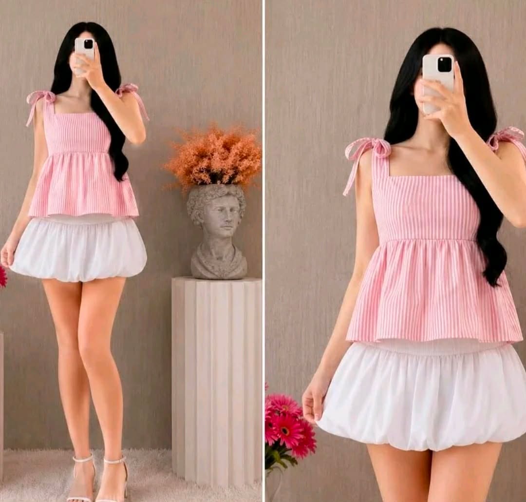 Dorris Self Tie Peplum Top