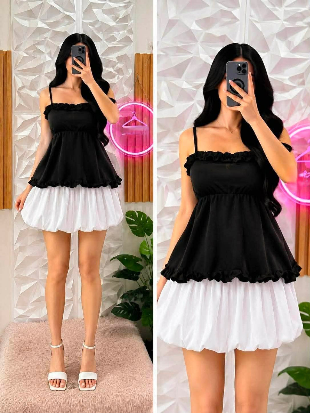Celeste Ruffles Peplum Spag Top