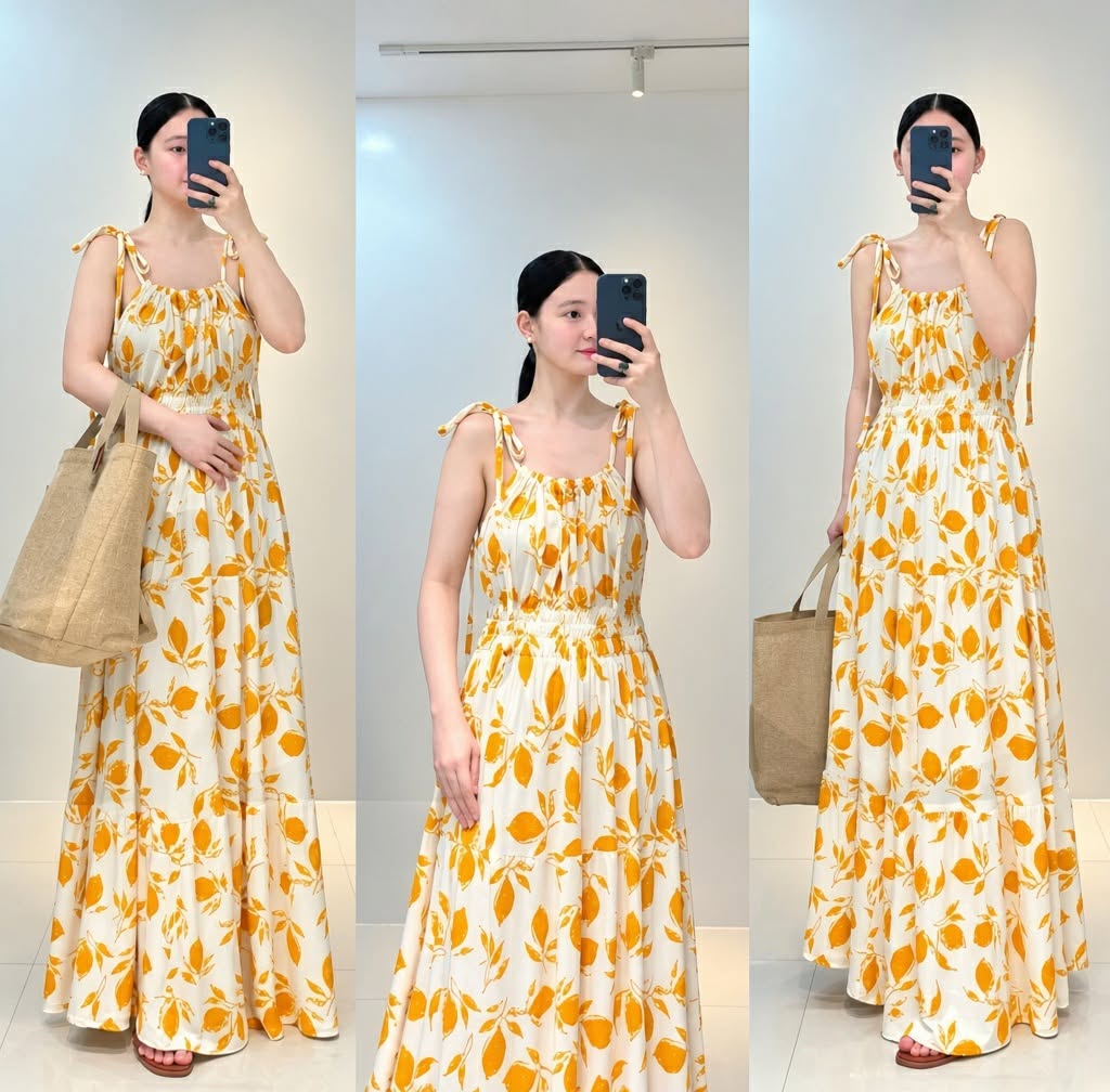 Deserie Self Tie Smocked Maxi Dress