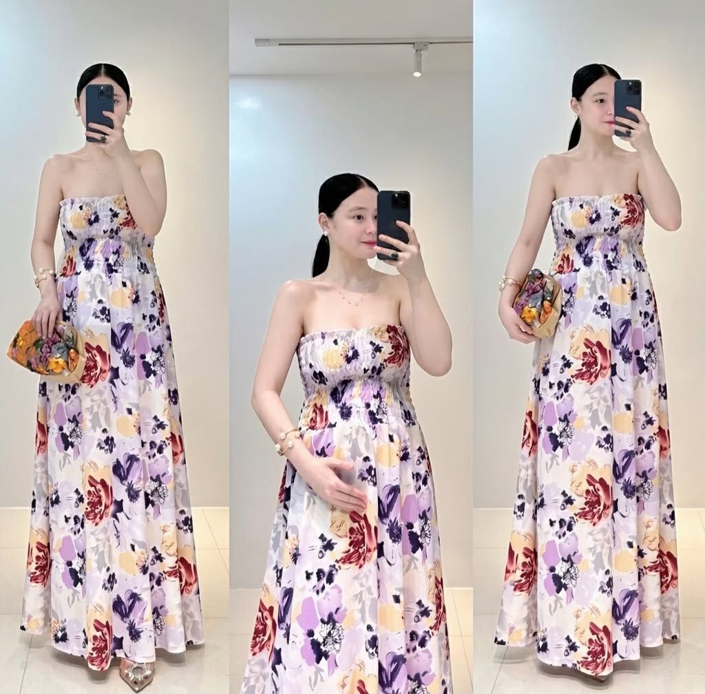 Percy Tube Smocking Maxi Dress