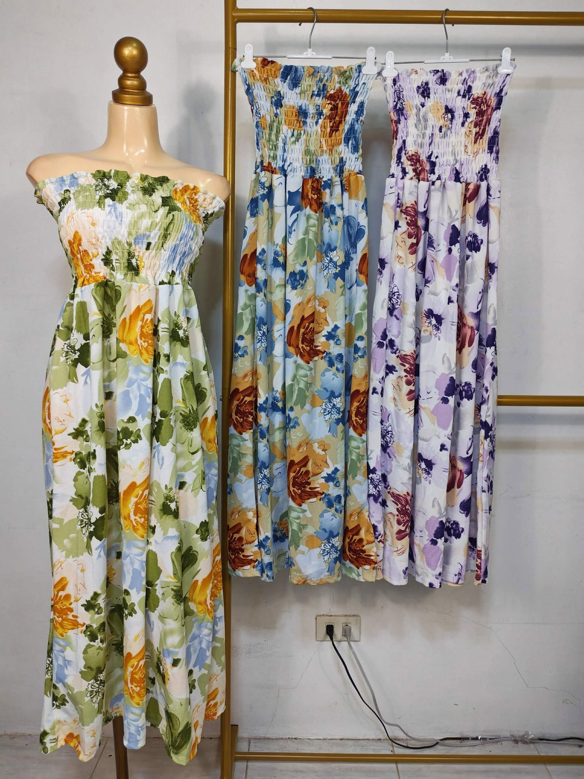 Percy Tube Smocking Maxi Dress