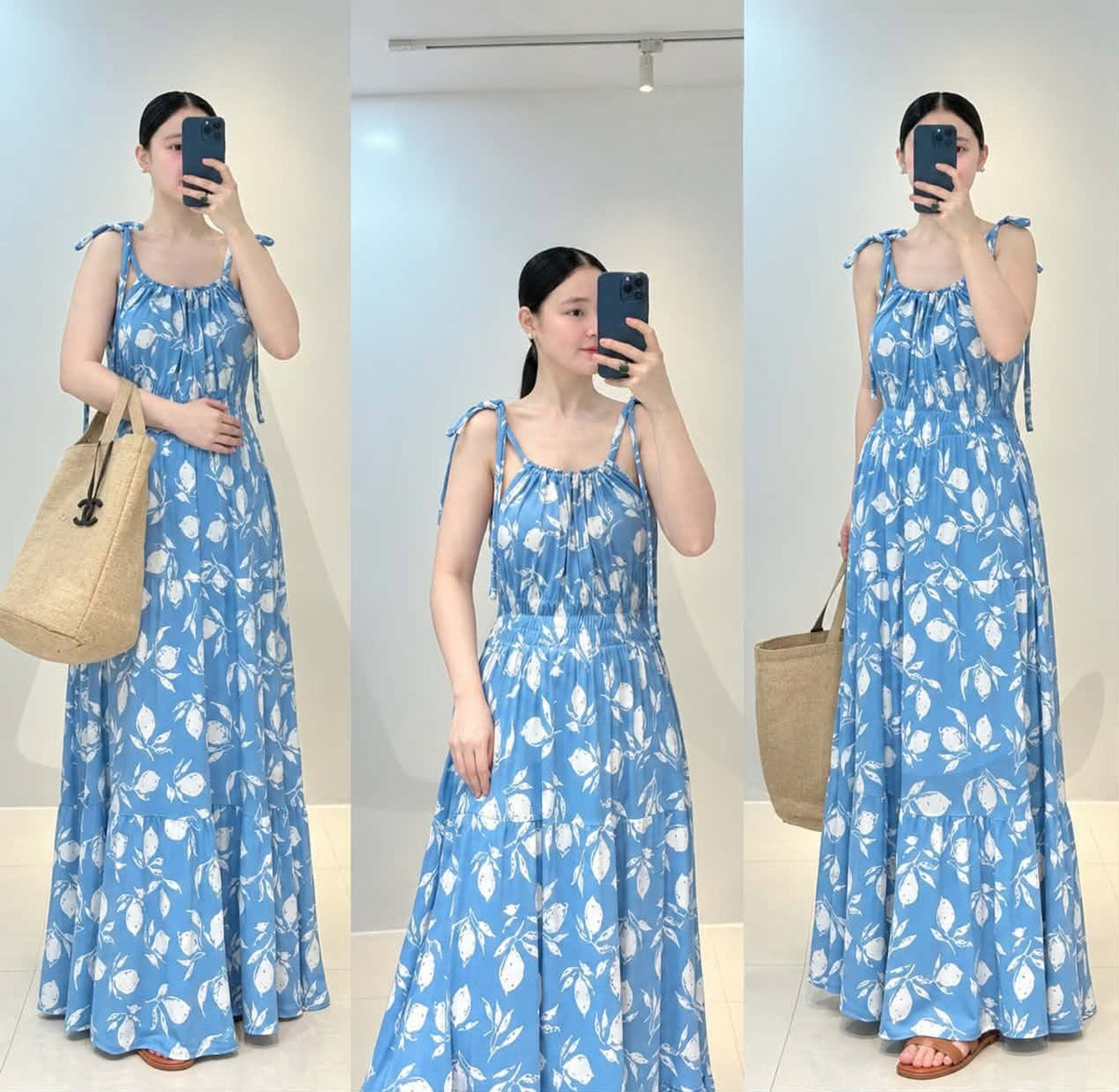 Deserie Self Tie Smocked Maxi Dress