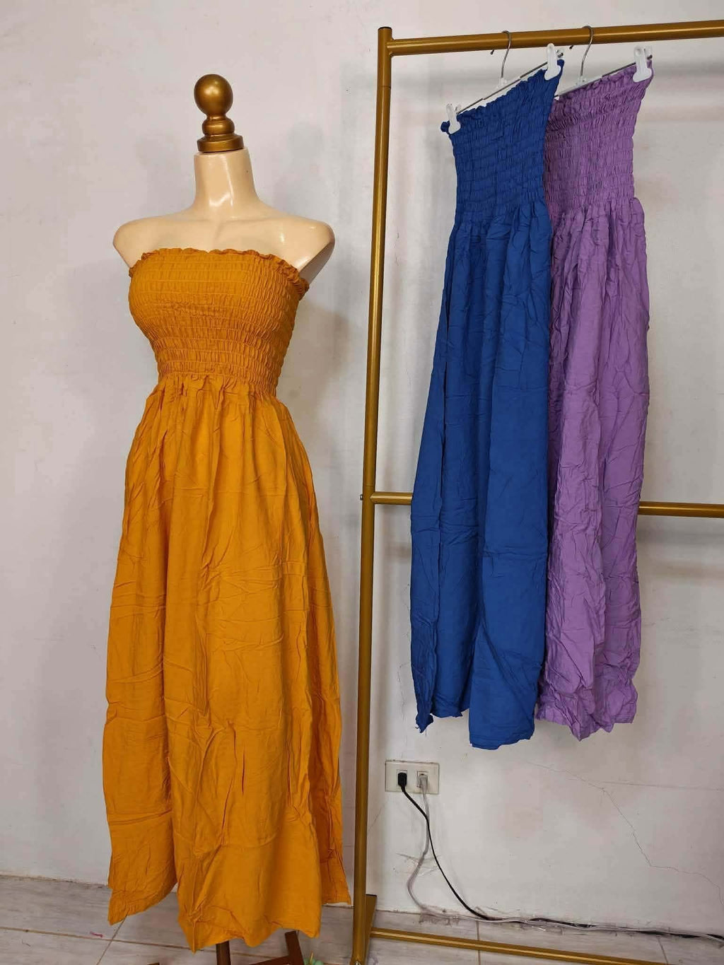 Percy Tube Smocking Maxi Dress