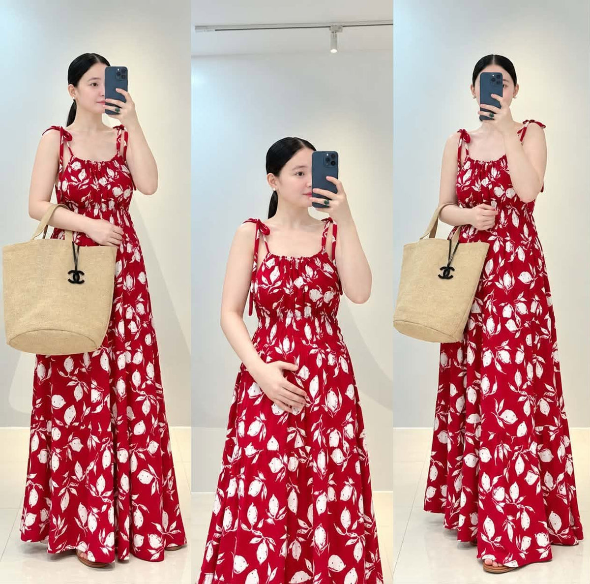 Deserie Self Tie Smocked Maxi Dress