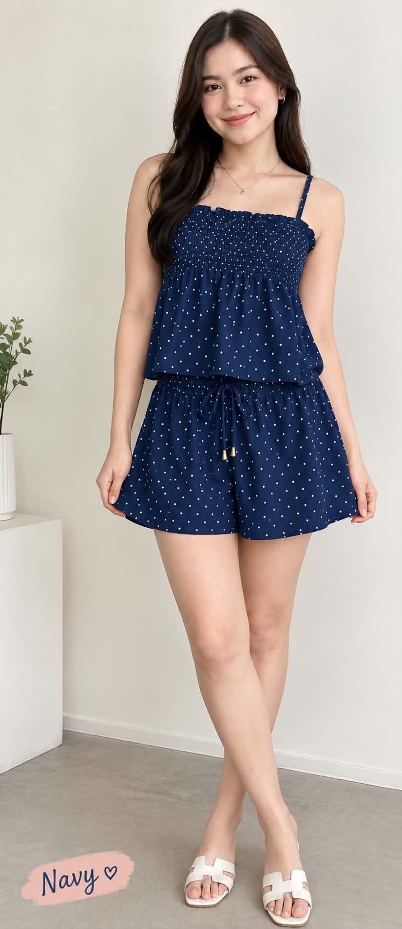 Faye Peplum Spag Top and Shorts Coords