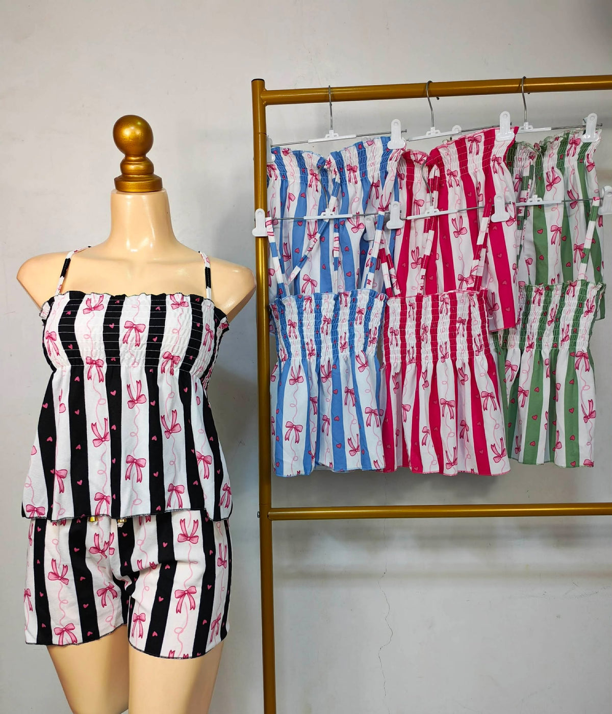 Greta Peplum Spag Top and Shorts Coords