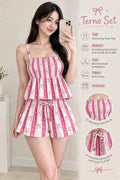 Greta Peplum Spag Top and Shorts Coords