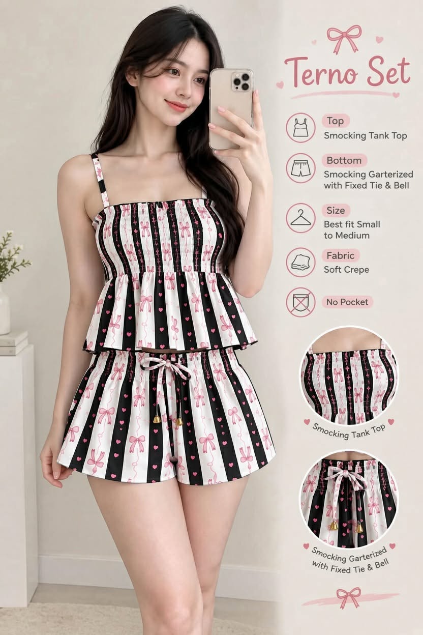 Greta Peplum Spag Top and Shorts Coords